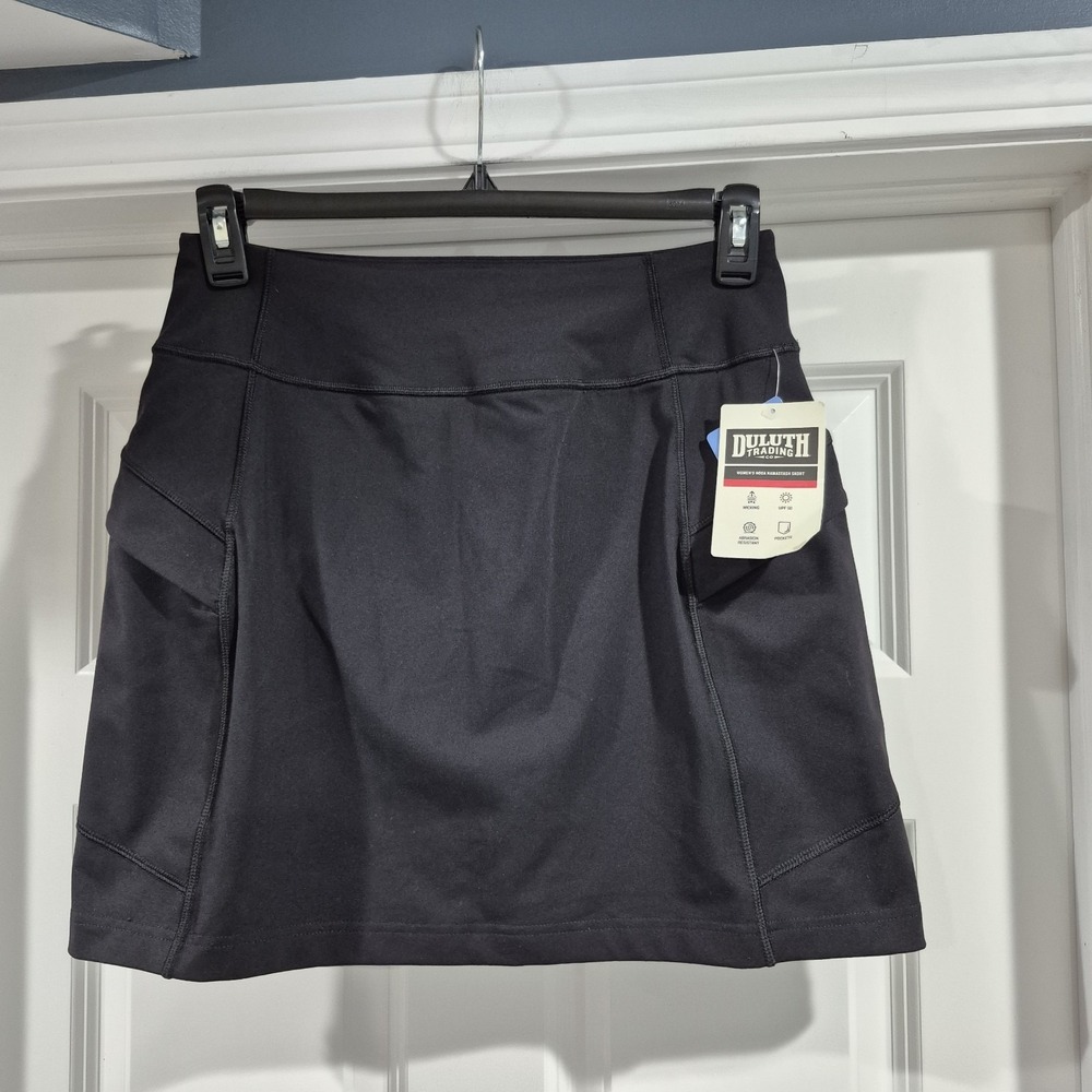 Duluth Trading Skort Womens Small Black NoGA Namastash Lined Skirt Outdoor Cargo
